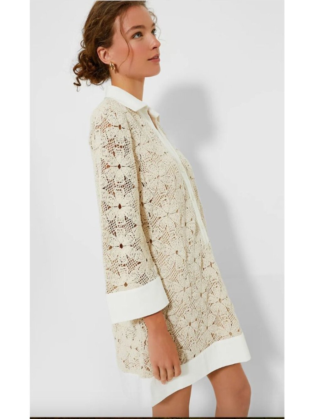 Tuckernuck $198 Tan Crochet Collier Dress Size XL Nautical Beach - Picture 4 of 6
